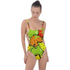 Fruit Food Wallpaper Tie Strap One Piece Swimsuit by Dutashop