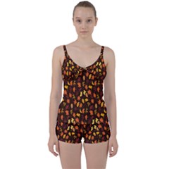 Thanksgiving Tie Front Two Piece Tankini by nateshop