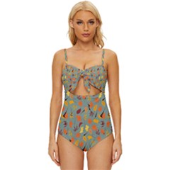Thanksgiving-001 Knot Front One-piece Swimsuit by nateshop