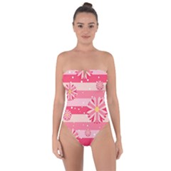 Floral-002 Tie Back One Piece Swimsuit by nateshop