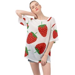Seamless-pattern-fresh-strawberry Oversized Chiffon Top by Jancukart