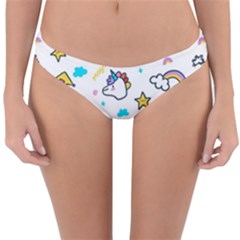 Unicorns-rainbows-seamless-pattern Reversible Hipster Bikini Bottoms by Jancukart
