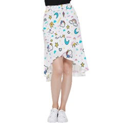 Unicorns-rainbows-seamless-pattern Frill Hi Low Chiffon Skirt by Jancukart