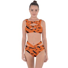 Halloween Card With Bats Flying Pattern Bandaged Up Bikini Set  by Wegoenart