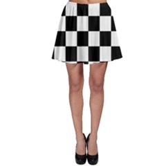 Chess Board Background Design Skater Skirt