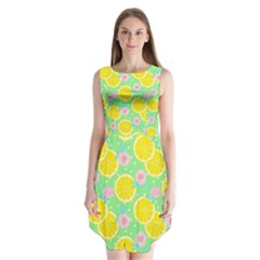 Green Lemons Sleeveless Chiffon Dress   by ConteMonfrey