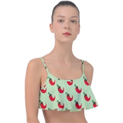Small Mini Peppers Green Frill Bikini Top by ConteMonfrey