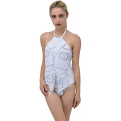 Starship Doodle - Space Elements Go With The Flow One Piece Swimsuit by ConteMonfrey