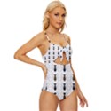 Ants Insect Pattern Cartoon Ant Animal Knot Front One-Piece Swimsuit View3