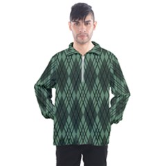 Dark Green Multi Colors Plaid  Men s Half Zip Pullover by ConteMonfrey