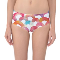 Rainbow Pattern Mid-waist Bikini Bottoms by designsbymallika