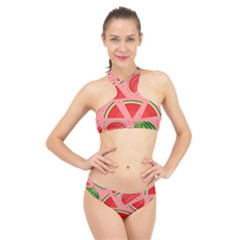Red Watermelon  High Neck Bikini Set by ConteMonfrey
