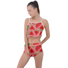 Red Watermelon  Summer Cropped Co-ord Set by ConteMonfrey