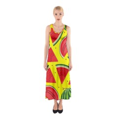 Yellow Watermelon   Sleeveless Maxi Dress by ConteMonfrey