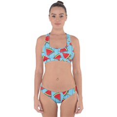 Blue Watermelon Popsicle  Cross Back Hipster Bikini Set by ConteMonfrey
