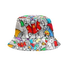 Graffit Characters Seamless Pattern Art Inside Out Bucket Hat
