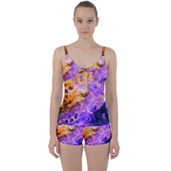 Conceptual Abstract Painting Acrylic Tie Front Two Piece Tankini by Ravend