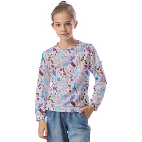 Medical Devices Kids  Long Sleeve Tee With Frill  by SychEva