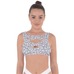 Bacterias Drawing Black And White Pattern Bandaged Up Bikini Top by dflcprintsclothing