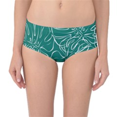 Tropical Monstera  Mid-waist Bikini Bottoms by ConteMonfrey