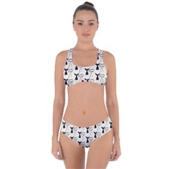 Black And White Mermaid Tail Criss Cross Bikini Set by ConteMonfrey