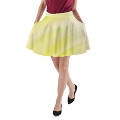 Gradient Green Yellow A-line Pocket Skirt by ConteMonfrey