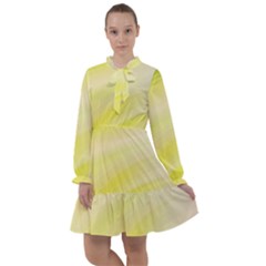 Gradient Green Yellow All Frills Chiffon Dress by ConteMonfrey