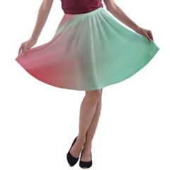 Gradient Pink, Blue, Red A-line Skater Skirt by ConteMonfrey