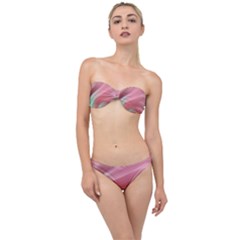 Gradient Pink Green Classic Bandeau Bikini Set by ConteMonfrey