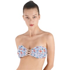 Medical Icons Square Seamless Pattern Twist Bandeau Bikini Top by Jancukart
