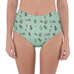 Insects Pattern Reversible High-waist Bikini Bottoms by Valentinaart
