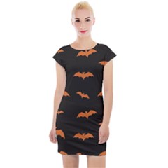 Bat Pattern Cap Sleeve Bodycon Dress by Valentinaart