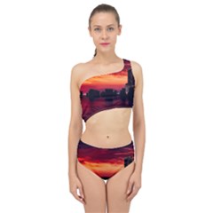New York City Urban Skyline Harbor Bay Reflections Spliced Up Two Piece Swimsuit by danenraven
