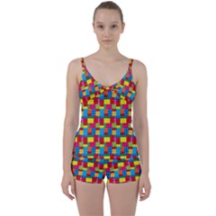 Lego Background Tie Front Two Piece Tankini by artworkshop
