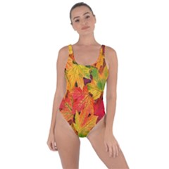 Autumn Background Maple Leaves Bring Sexy Back Swimsuit by artworkshop