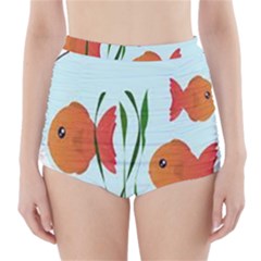 Fishbowl Fish Goldfish Water High-waisted Bikini Bottoms by artworkshop