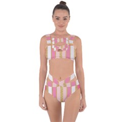 Lace Gold Euclidean Bandaged Up Bikini Set  by artworkshop