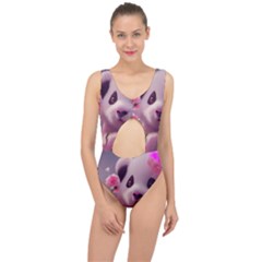 Panda Endangered Protected Bamboo National Treasure Center Cut Out Swimsuit by Pakemis