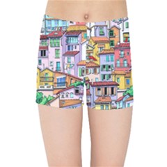 Menton Old Town France Kids  Sports Shorts by Pakemis