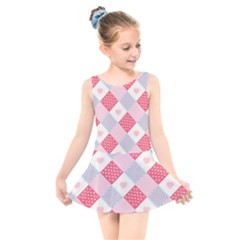 Cute-kawaii-patches-seamless-pattern Kids  Skater Dress Swimsuit by Pakemis