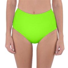 Color Chartreuse Reversible High-waist Bikini Bottoms