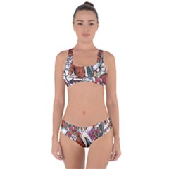 Natural-seamless-pattern-with-tiger-blooming-orchid Criss Cross Bikini Set by Pakemis