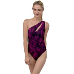 Aubergine Zendoodle To One Side Swimsuit by Mazipoodles