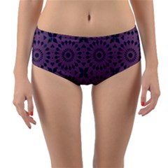 Kaleidoscope Scottish Violet Reversible Mid-waist Bikini Bottoms by Mazipoodles