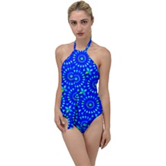 Kaleidoscope Royal Blue Go With The Flow One Piece Swimsuit by Mazipoodles