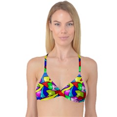 Colorful Abstract Art Reversible Tri Bikini Top by gasi