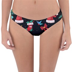 Christmas Pattern Reversible Hipster Bikini Bottoms by designsbymallika