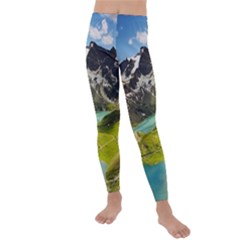 Aerial View Of Mountain And Body Of Water Kids  Lightweight Velour Leggings by danenraven