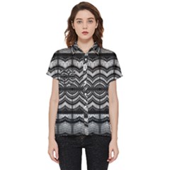 Abstract Geometric Collage Pattern Short Sleeve Pocket Shirt by dflcprintsclothing