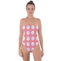 Abstract Stylish Design Pattern Red Tie Back One Piece Swimsuit View1